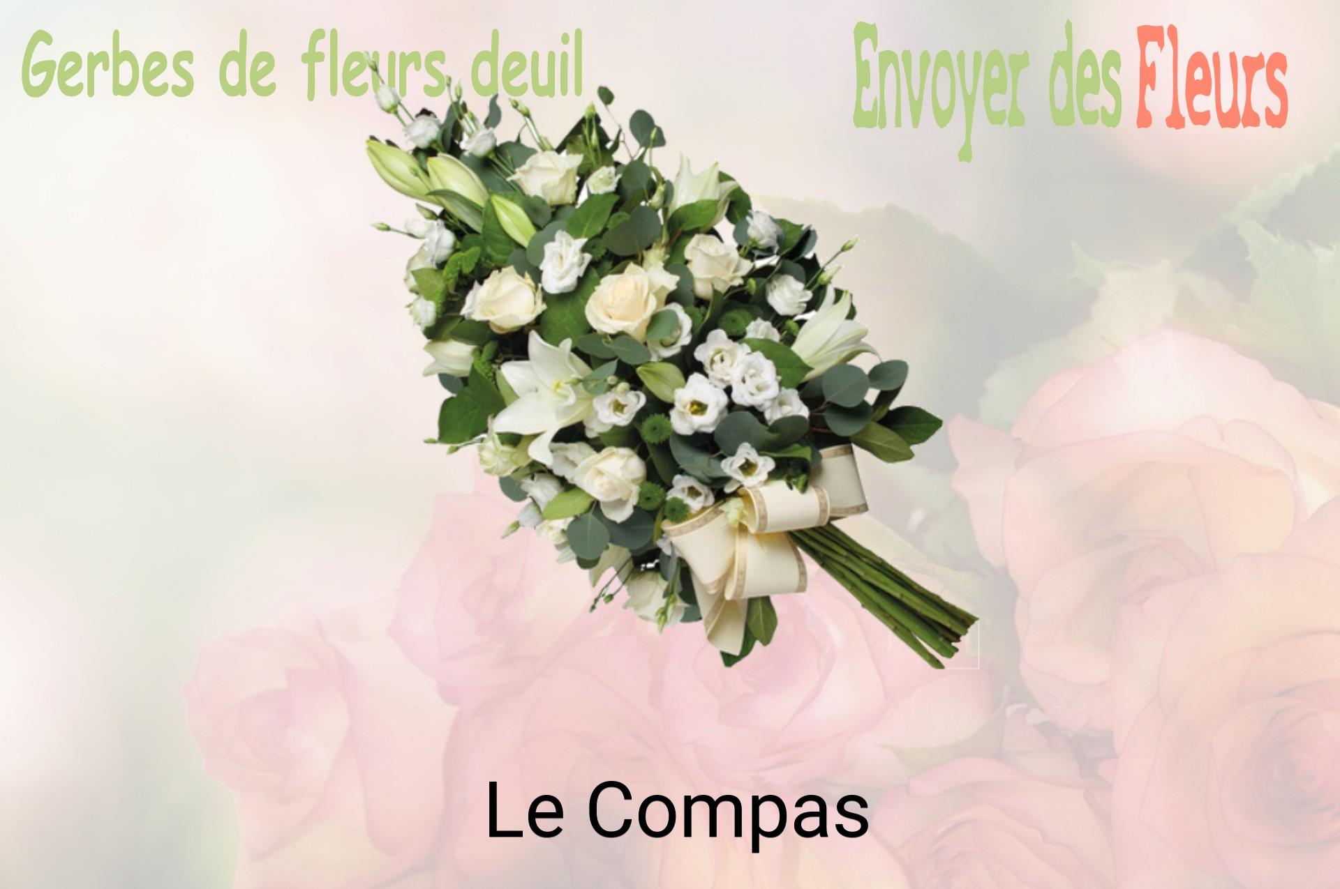 Gerbe de fleurs de deuil livrée à Le Compas